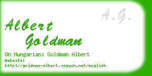 albert goldman business card